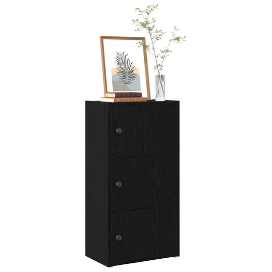 vidaXL Βιβλιοθήκη Μαύρη Δρυς 40x24x77 εκ. Κατασκευασμένο ξύλο