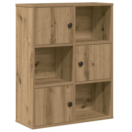 vidaXL Βιβλιοθήκη Αρτισιανή Δρυς 60x24x76,5 εκ. Επεξ. Ξύλο