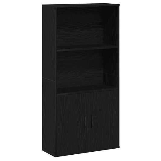 vidaXL Βιβλιοθήκη Μαύρη Δρυς 60x24x120 εκ. Κατασκευασμένο ξύλο