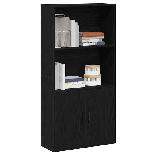 vidaXL Βιβλιοθήκη Μαύρη Δρυς 60x24x120 εκ. Κατασκευασμένο ξύλο