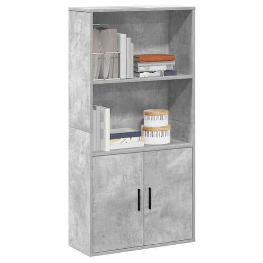 vidaXL Βιβλιοθήκη Γκρι Σκυροδέματος 60x24x120 εκ. Επεξεργ. Ξύλο