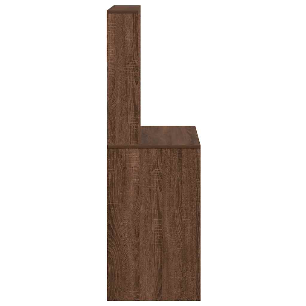 vidaXL Γραφείο με Ράφια Καφέ Δρυς 100x45x140 εκ. από Τεχνητό Ξύλο