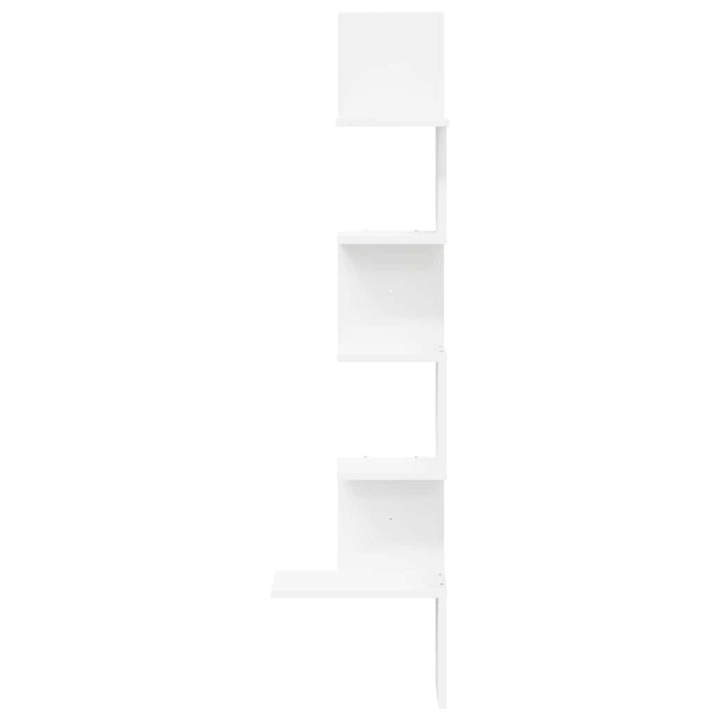 vidaXL Γωνιακή Ραφιέρα Τοίχου Λευκή 32x32x127,5 εκ. Μοριοσανίδα