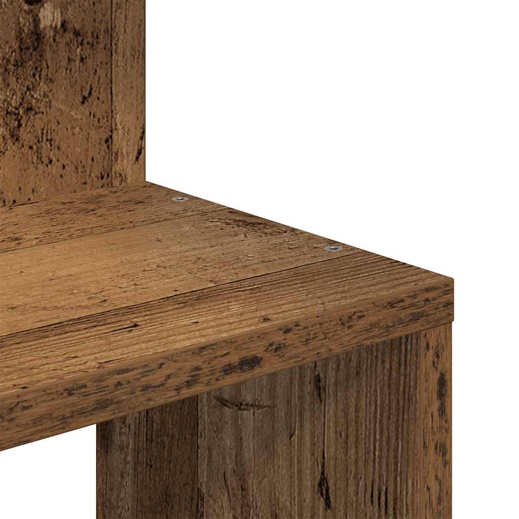 vidaXL Γωνιακή Ραφιέρα Τοίχου Παλιό Ξύλο 32x32x127,5 εκ. Μοριοσανίδα