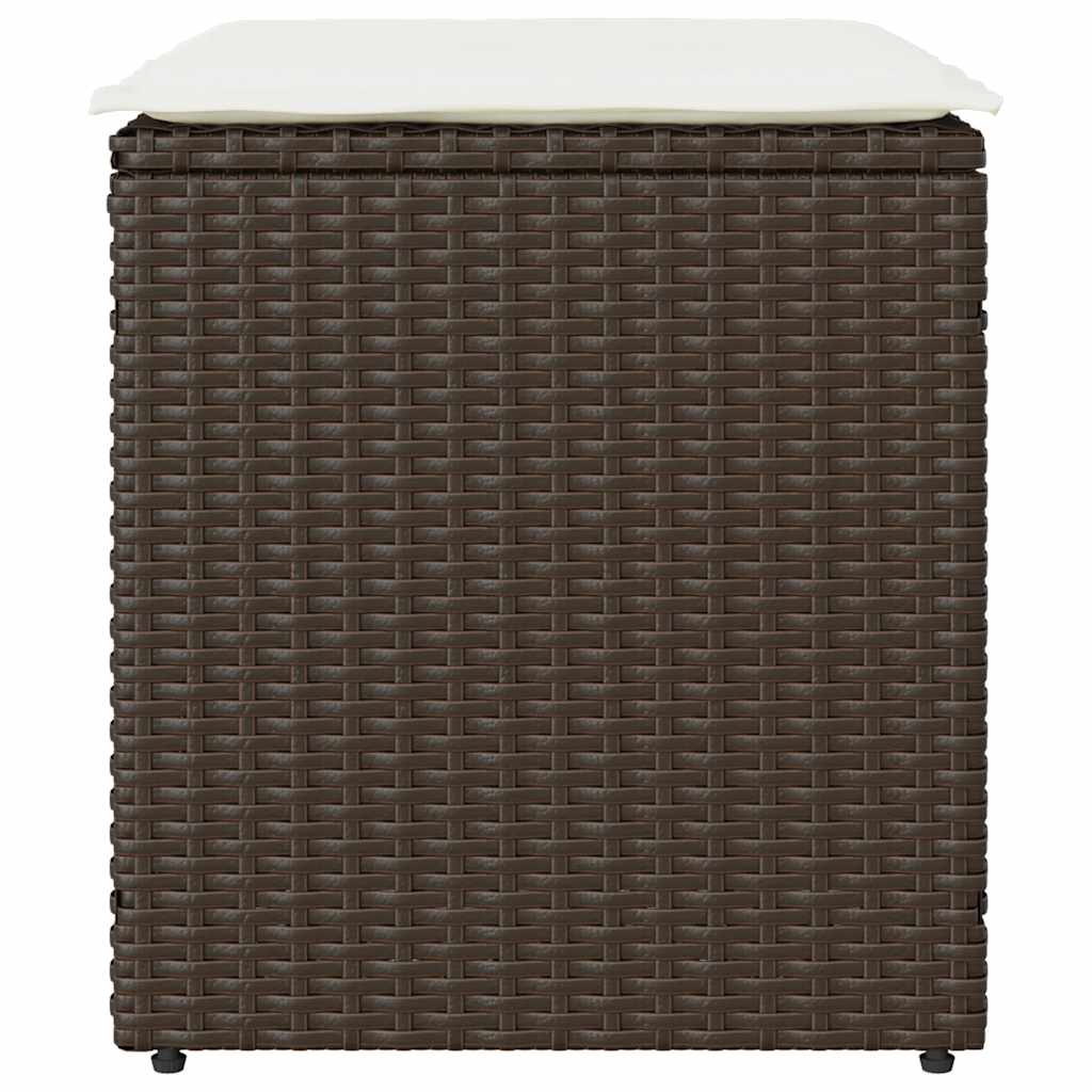 vidaXL Σκαμπό κήπου με μαξιλάρια 2 τεμάχια Καφέ 40x40x43 cm