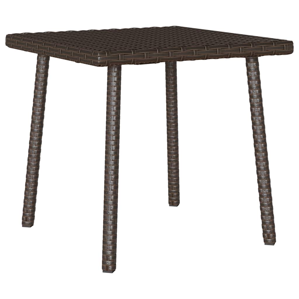 vidaXL Κήπος Τραπέζι καφέ ορθογώνιο καφέ 40x40x37 cm Poly Rattan