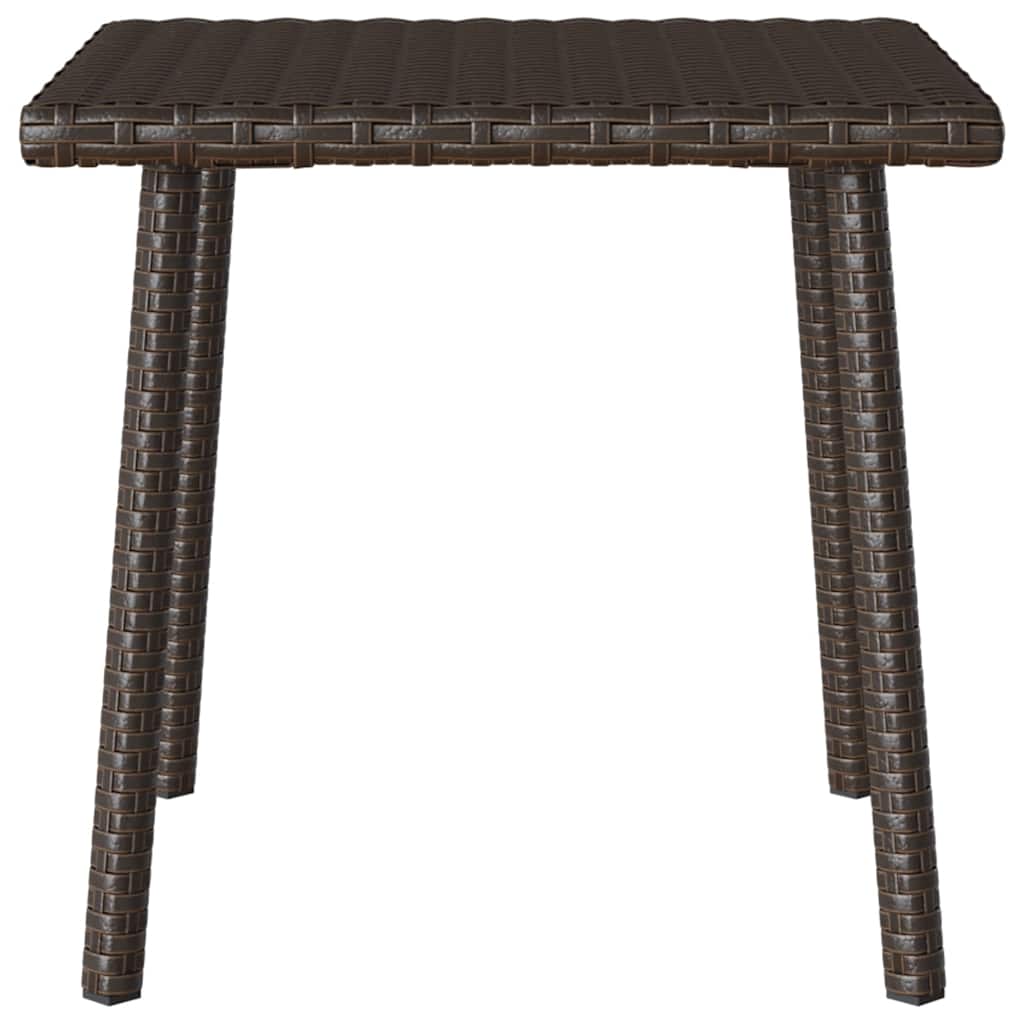 vidaXL Κήπος Τραπέζι καφέ ορθογώνιο καφέ 40x40x37 cm Poly Rattan