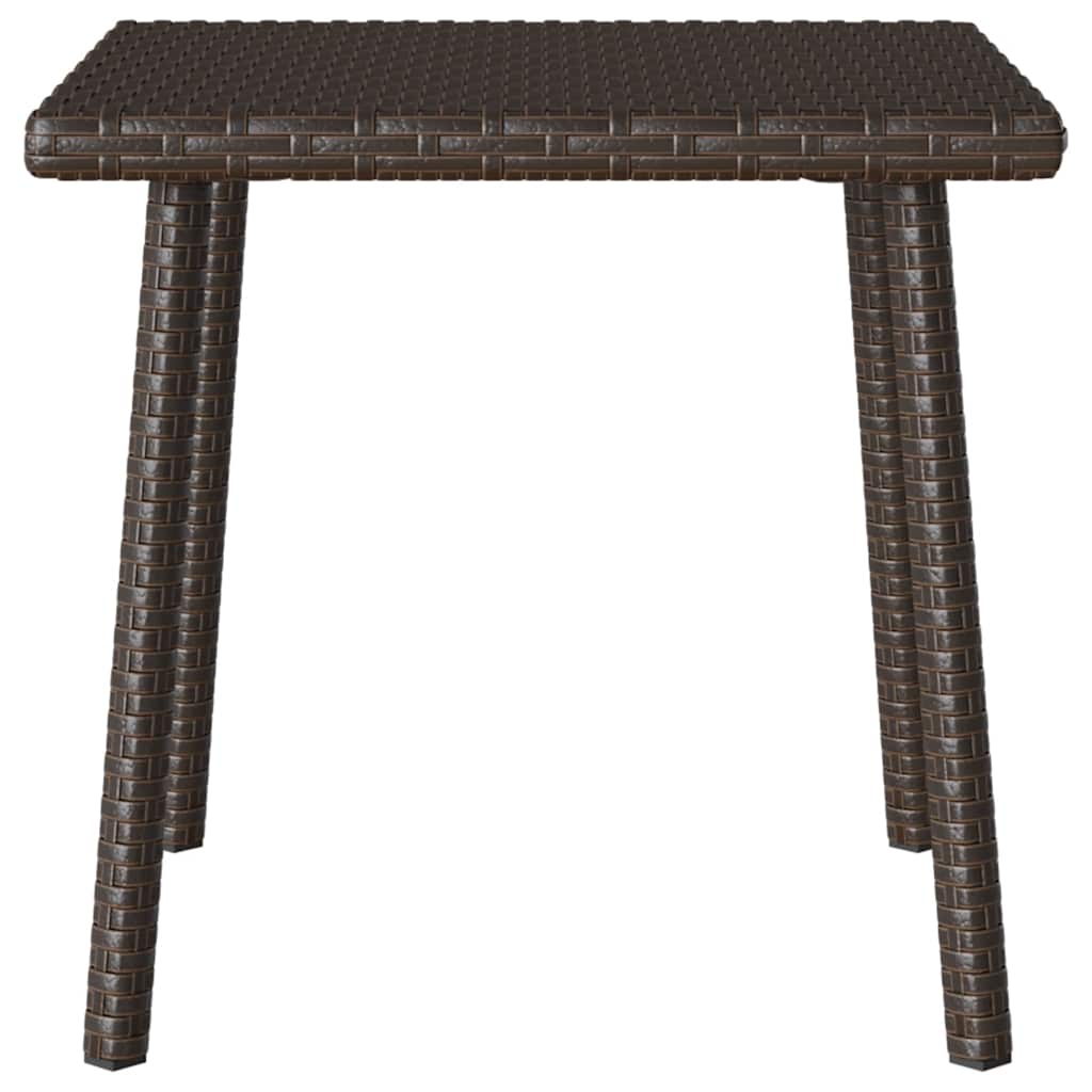 vidaXL Κήπος Τραπέζι καφέ ορθογώνιο καφέ 40x40x37 cm Poly Rattan