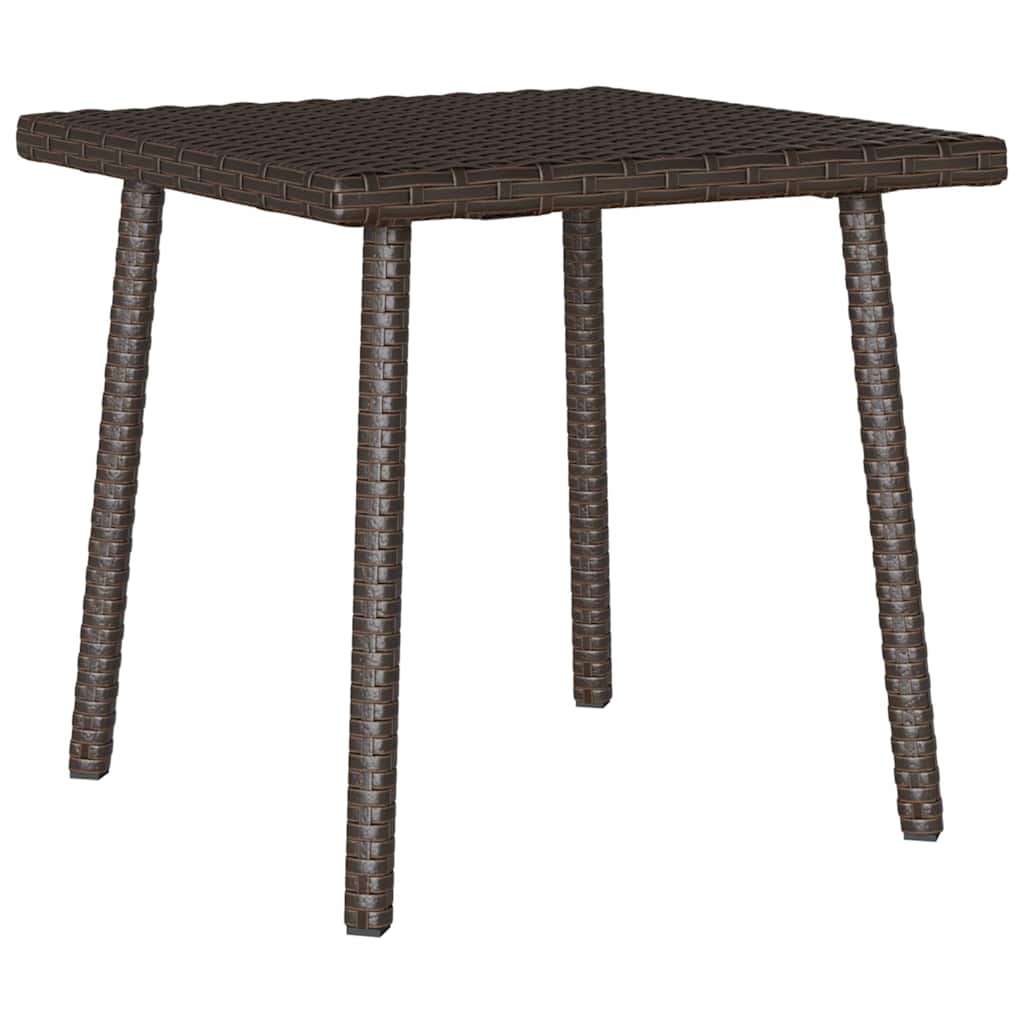 vidaXL Κήπος Τραπέζι καφέ ορθογώνιο καφέ 40x40x37 cm Poly Rattan