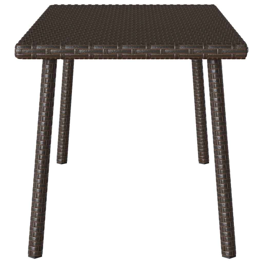 vidaXL Κήπος Τραπέζι καφέ ορθογώνιο καφέ 80x40x37 cm Poly Rattan