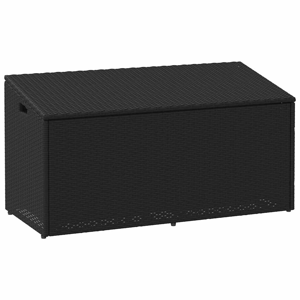 vidaXL Κήπος κουτί αποθήκευσης μαύρο 110x50x58 cm Poly Rattan