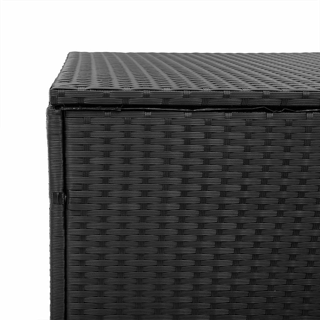 vidaXL Κήπος κουτί αποθήκευσης μαύρο 110x50x58 cm Poly Rattan