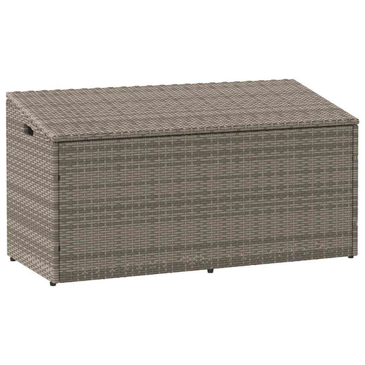 vidaXL κουτί αποθήκευσης κήπου γκρι 110x50x58 cm Poly Rattan