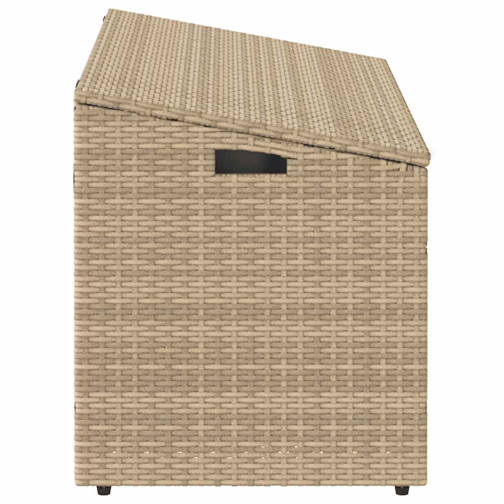 vidaXL Κουτί Αποθήκευσης Κήπου Μπεζ 110x50x58 εκ. από Συνθετικό Ρατάν