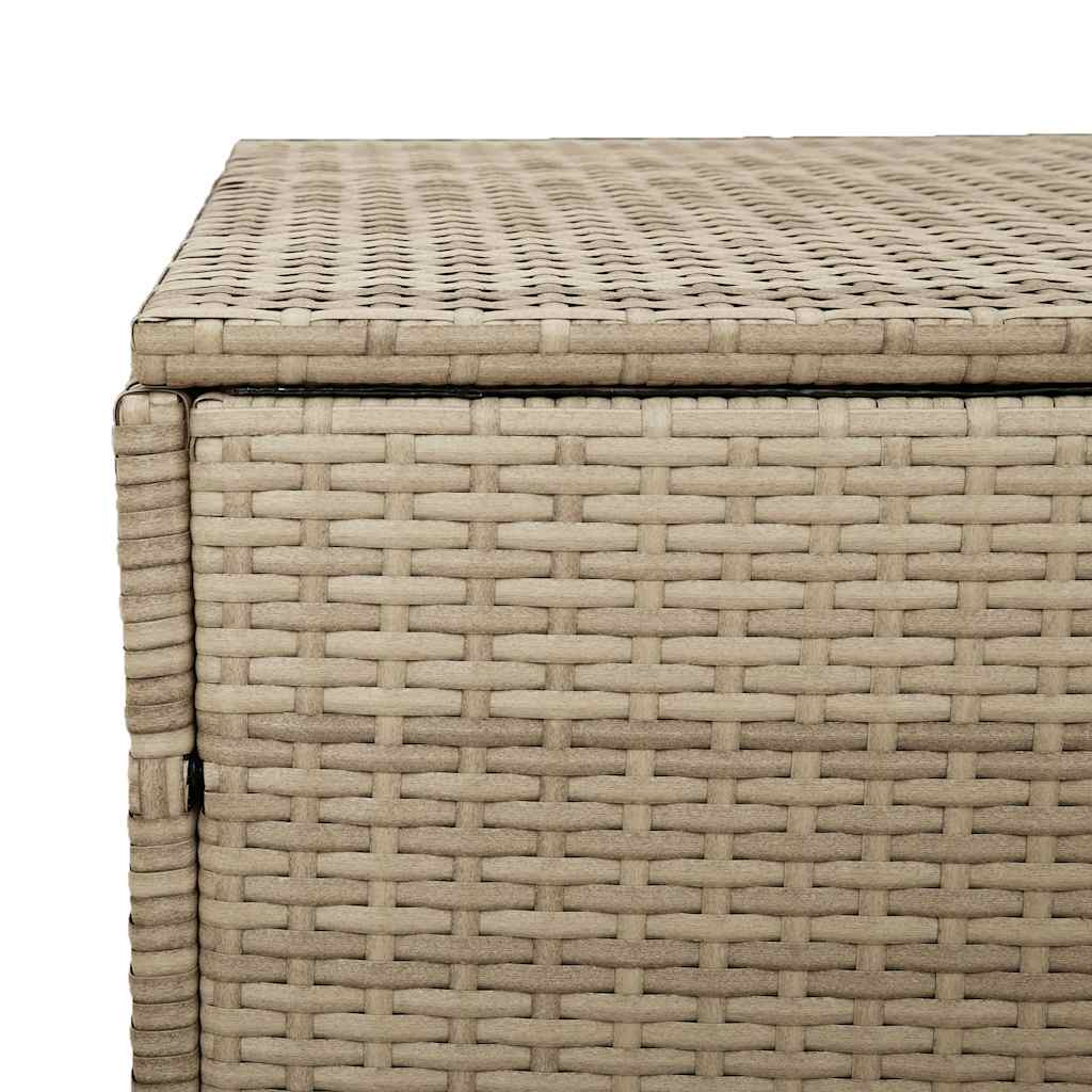 vidaXL Κουτί Αποθήκευσης Κήπου Μπεζ 110x50x58 εκ. από Συνθετικό Ρατάν