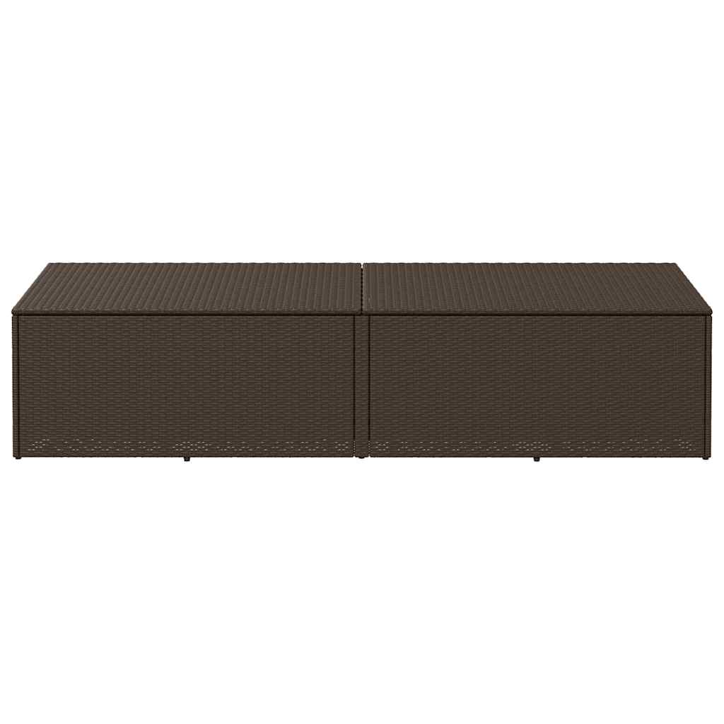 vidaXL Κουτί Αποθήκευσης Κήπου Καφέ 220 x 50 x 58 εκ. από Συνθετικό Ρατάν