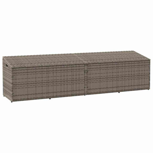 vidaXL Κουτί Αποθήκευσης Κήπου Γκρι 220 x 50 x 58 εκ. από Συνθετικό Ρατάν