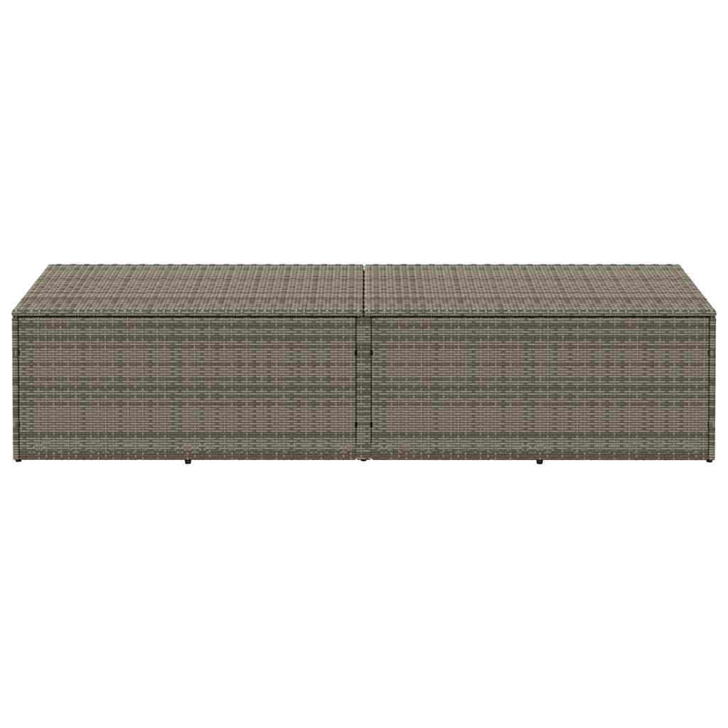 vidaXL Κουτί Αποθήκευσης Κήπου Γκρι 220 x 50 x 58 εκ. από Συνθετικό Ρατάν