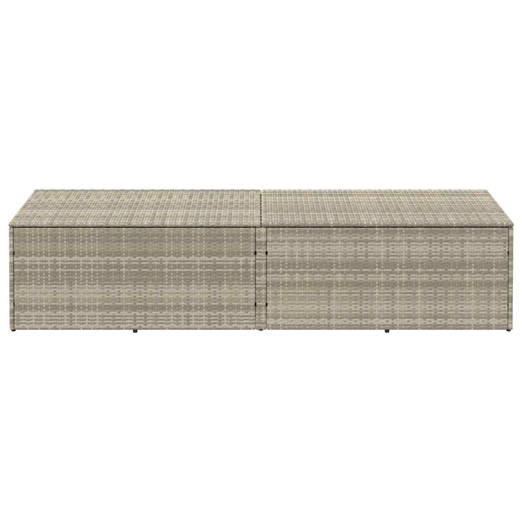 vidaXL Κουτί Αποθήκευσης Κήπου Ανοιχτό Γκρι 220 x 50 x 58 εκ. από Συνθετικό Ρατάν