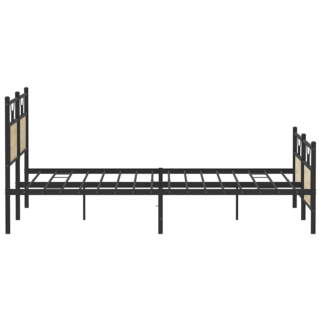 vidaXL Σκελετός Κρεβ. Χωρίς Στρώμα Sonoma Δρυς 180x200 εκ. Μεταλλικό