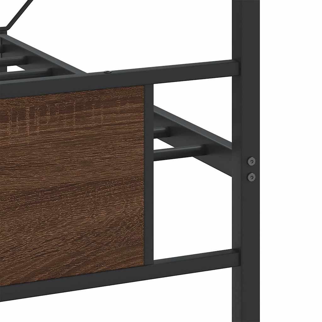 vidaXL Σκελετός Κρεβ. Χωρίς Στρώμα Καφέ Δρυς 180x200 εκ. Μεταλλικό
