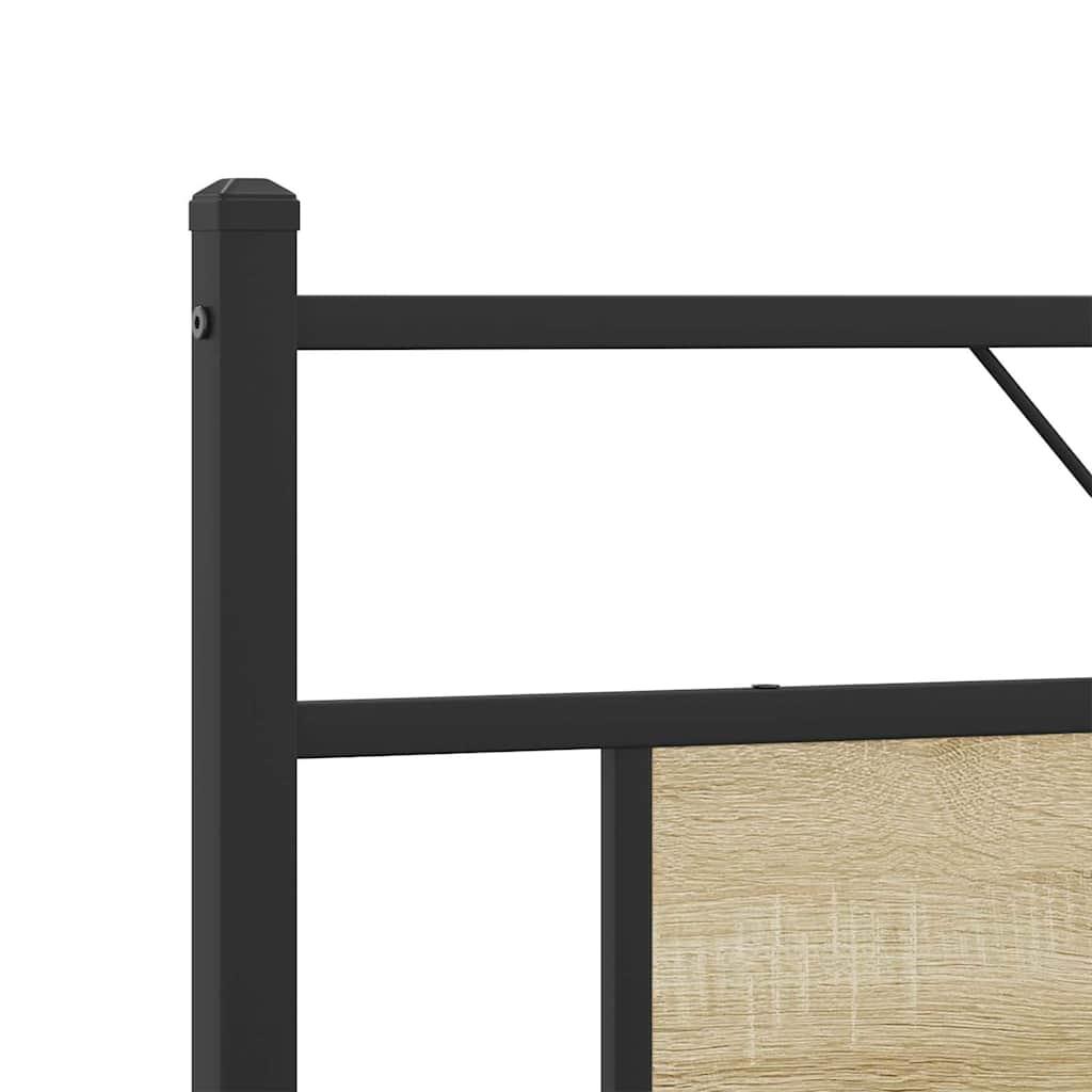 vidaXL Σκελετός Κρεβ. Χωρίς Στρώμα Sonoma Δρυς 160x200 εκ. Μεταλλικό