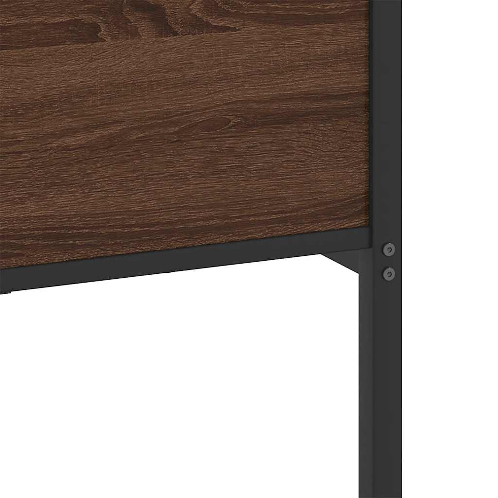 vidaXL Σκελετός Κρεβ. Χωρίς Στρώμα Καφέ Δρυς 180x200 εκ. Μεταλλικό