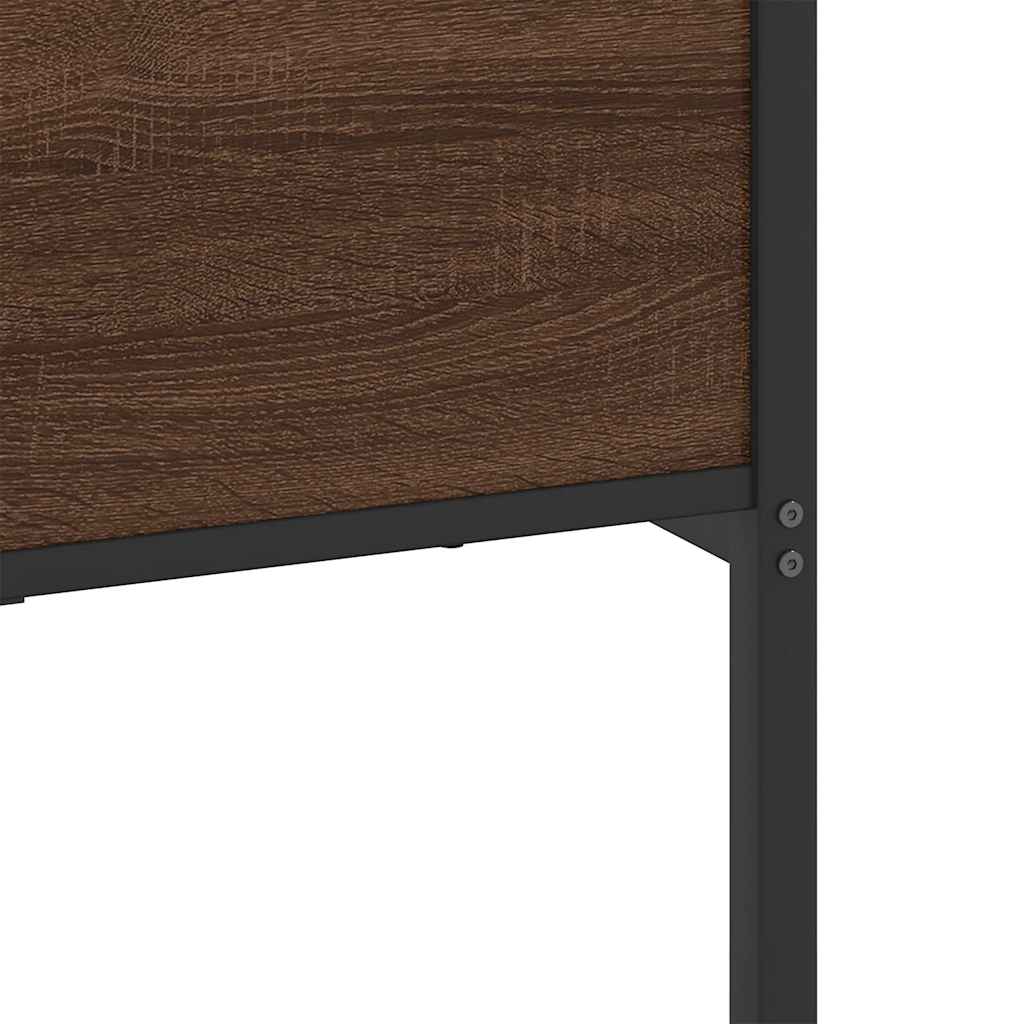 vidaXL Σκελετός Κρεβ. Χωρίς Στρώμα Καφέ Δρυς 200x200 εκ. Μεταλλικό