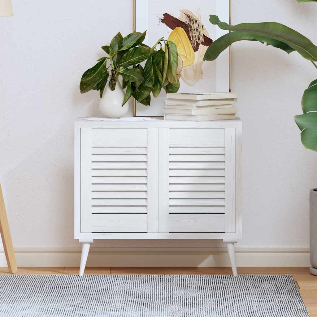 vidaXL Πόρτες ντουλαπιών Louvred Design 2 τεμάχια Λευκό 39,5x29,5 cm