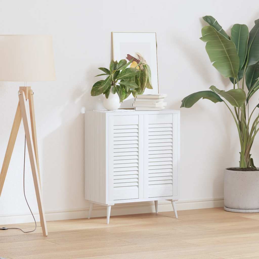 vidaXL Πόρτες ντουλαπιών Louvred Design 2 τεμάχια Λευκό 61,5x29,5 cm