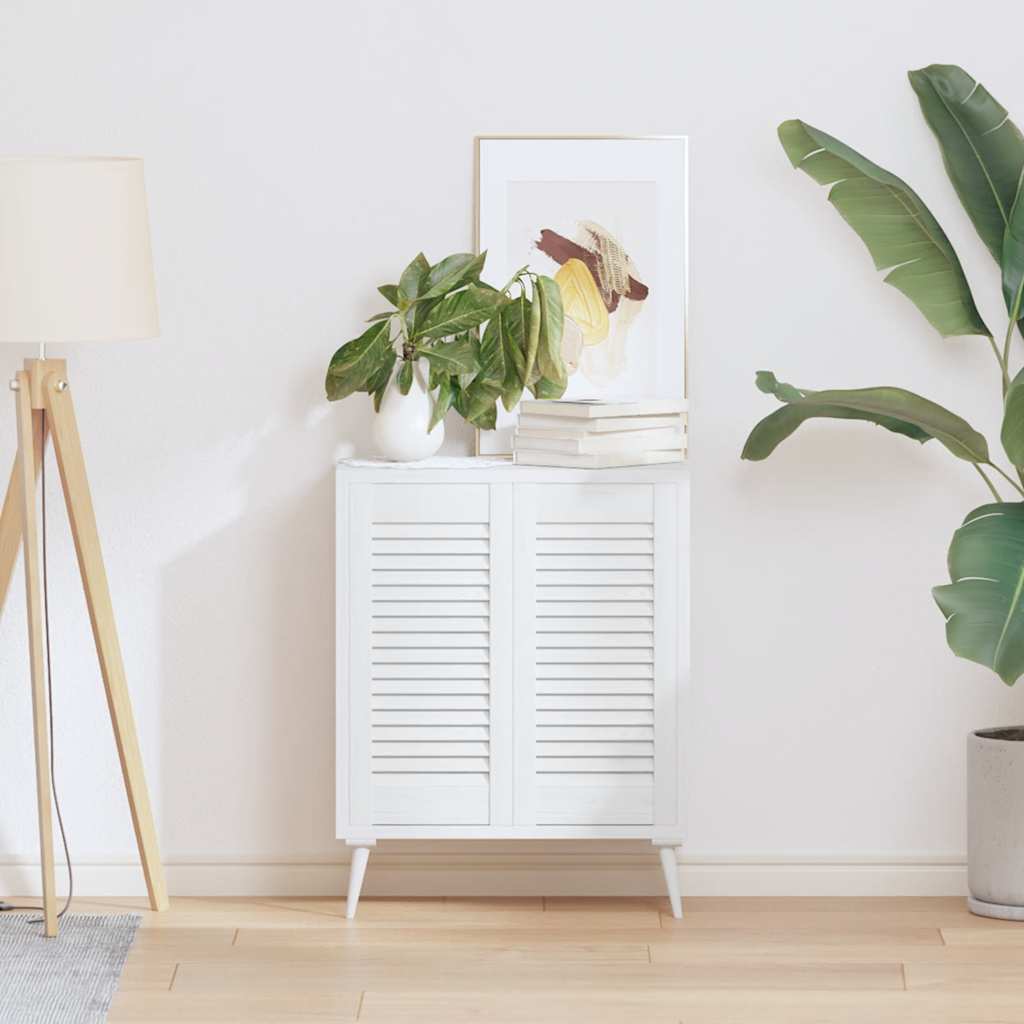 vidaXL Πόρτες ντουλαπιών Louvred Design 2 τεμάχια Λευκό 61,5x29,5 cm