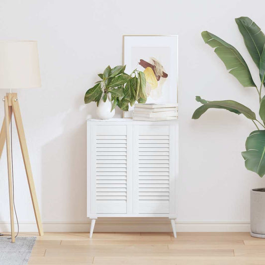 vidaXL Πόρτες ντουλαπιών Louvred Design 2 τεμάχια Λευκό 61,5x29,5 cm