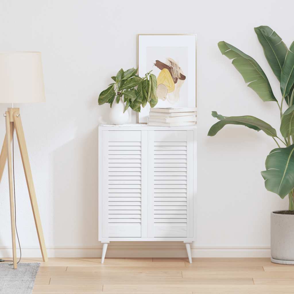 vidaXL Πόρτες ντουλαπιών Louvred Design 2 τεμάχια Λευκό 69x29,5 cm