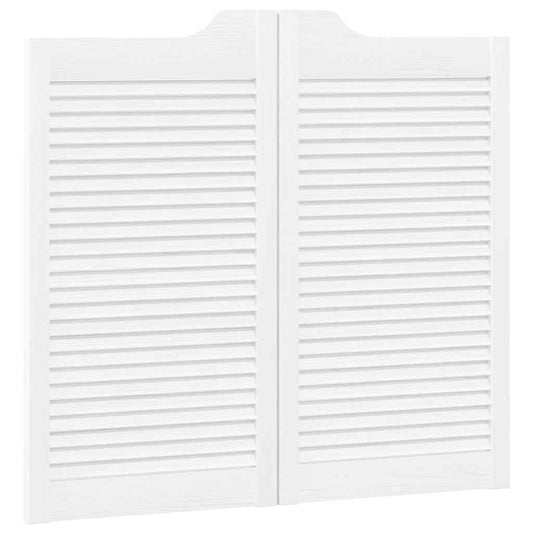 vidaXL Swing Doors Louvred Design 1 ζεύγος Λευκό 90x80 cm