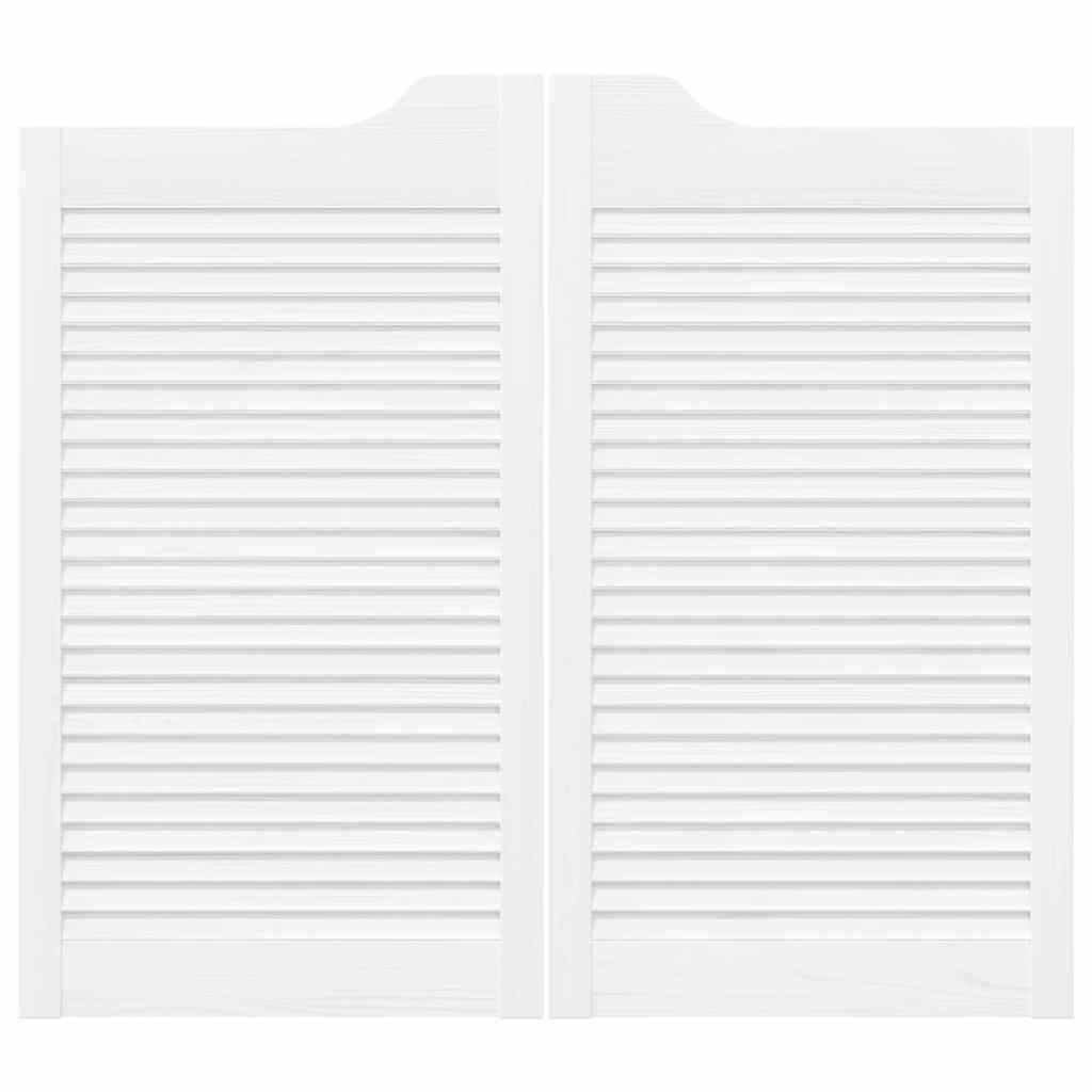 vidaXL Swing Doors Louvred Design 1 ζεύγος Λευκό 90x80 cm
