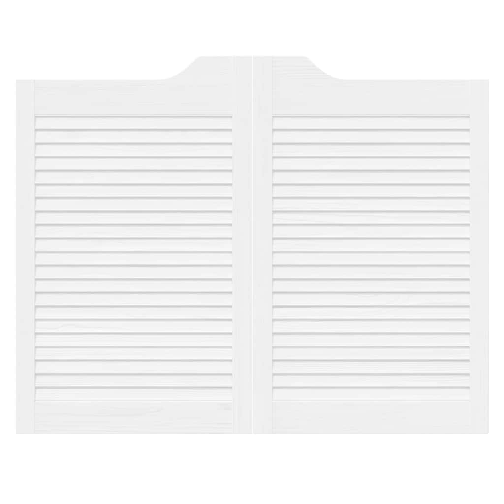 vidaXL Swing Doors Louvred Design 2 ζευγών Λευκό 80x100 cm