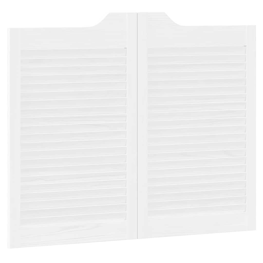 vidaXL Swing Doors Louvred Design 2 ζευγών Λευκό 80x100 cm