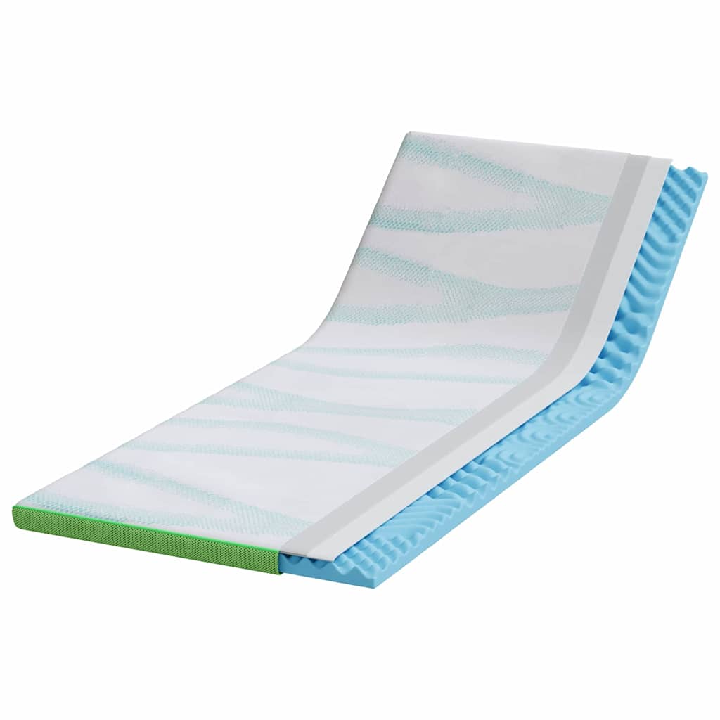 vidaXL Στρώμα επικάλυψης Λευκό και Πράσινο 70 x 200 cm Υφασμα Jacquard