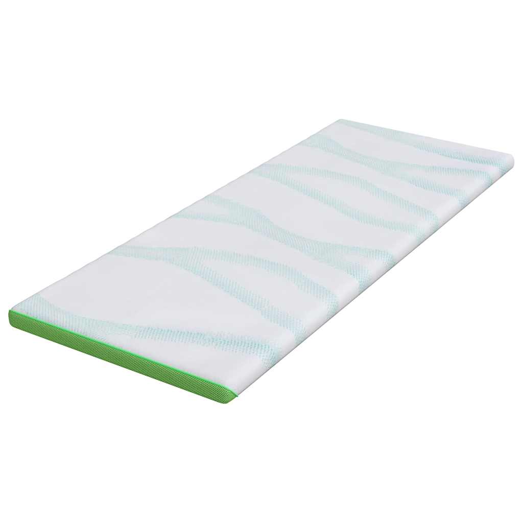 vidaXL Στρώμα επικάλυψης Λευκό και Πράσινο 70 x 200 cm Υφασμα Jacquard