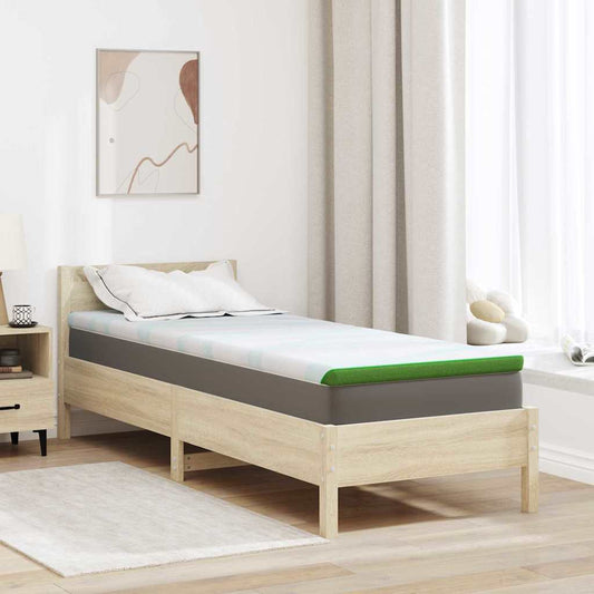 vidaXL Στρώμα επικάλυψης Λευκό και Πράσινο 80 x 200 cm Υφασμα Jacquard