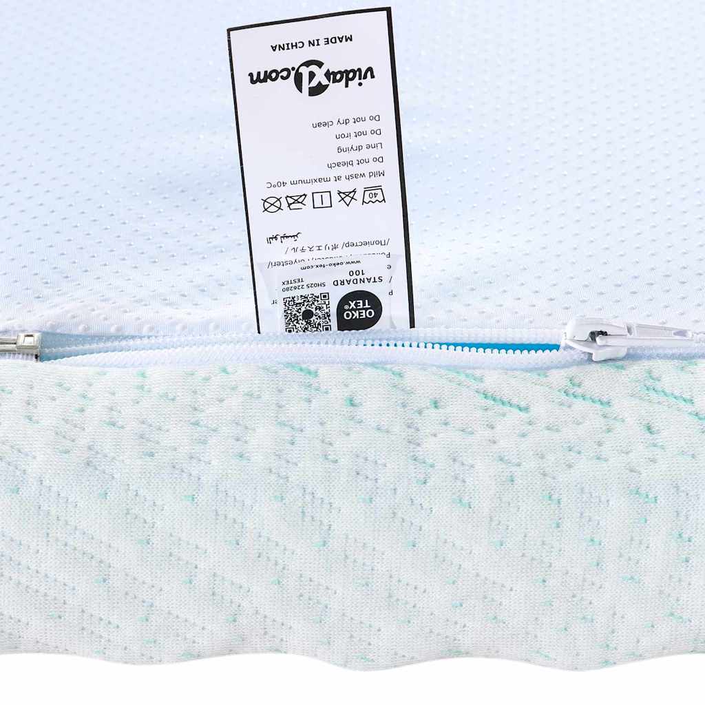 vidaXL Στρώμα επικάλυψης Λευκό και Πράσινο 140 x 200 cm