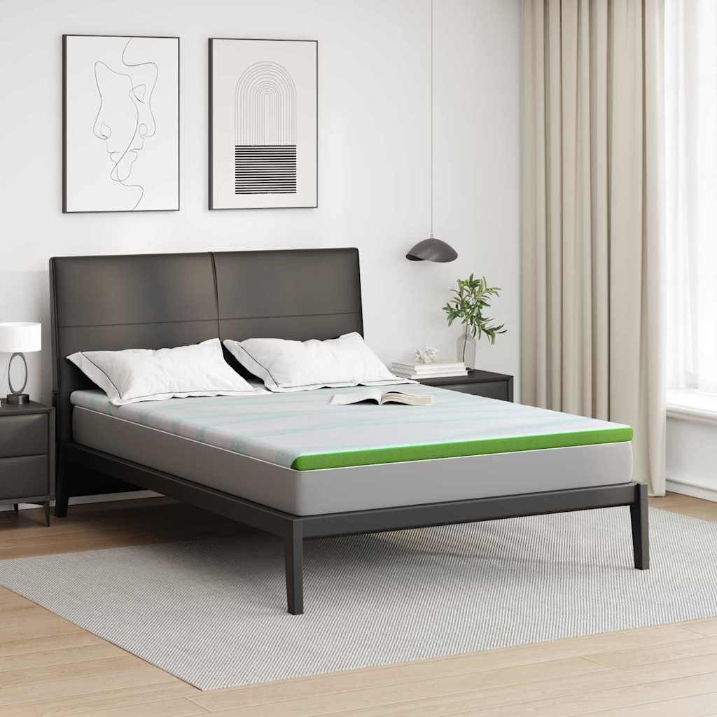 vidaXL Στρώμα επικάλυψης Λευκό και Πράσινο 180 x 200 cm
