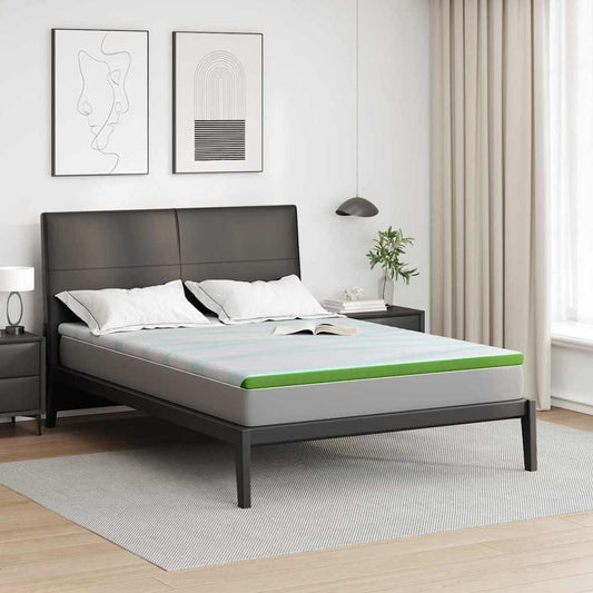 vidaXL Στρώμα επικάλυψης Λευκό και Πράσινο 180 x 200 cm
