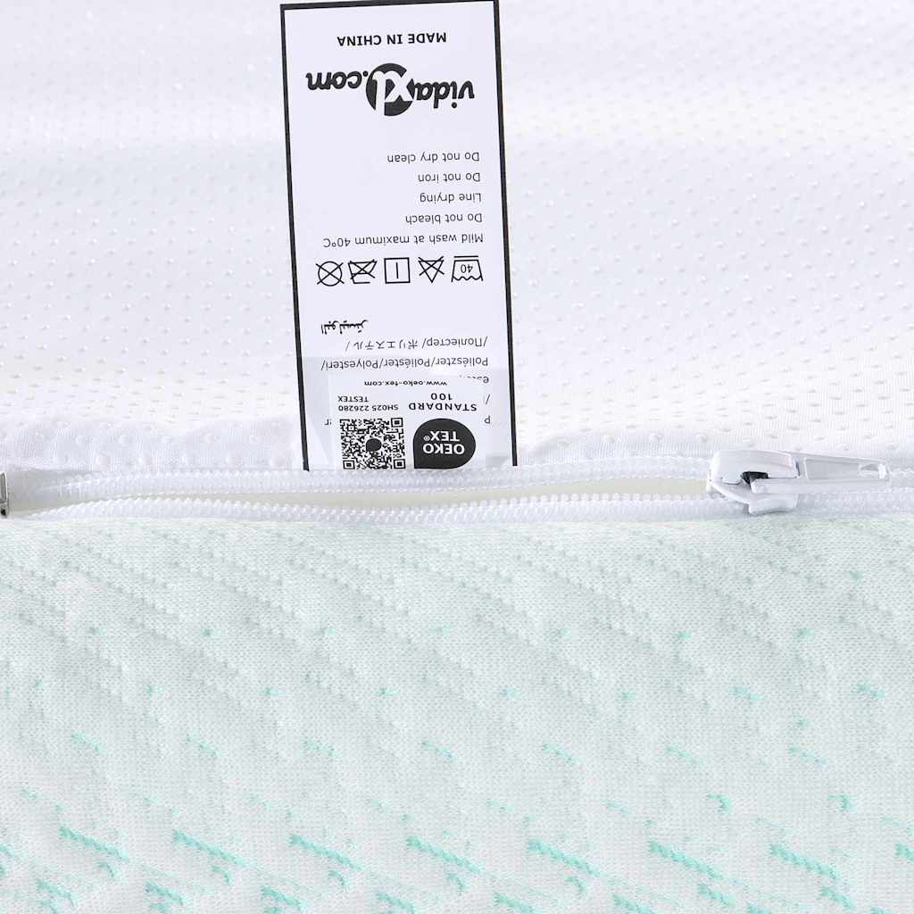 vidaXL Στρώμα επικάλυψης Λευκό και Πράσινο 90 x 190 cm Υφασμα Jacquard