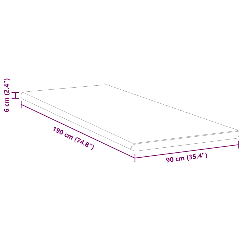 vidaXL Στρώμα επικάλυψης Λευκό και Πράσινο 90 x 190 cm Υφασμα Jacquard