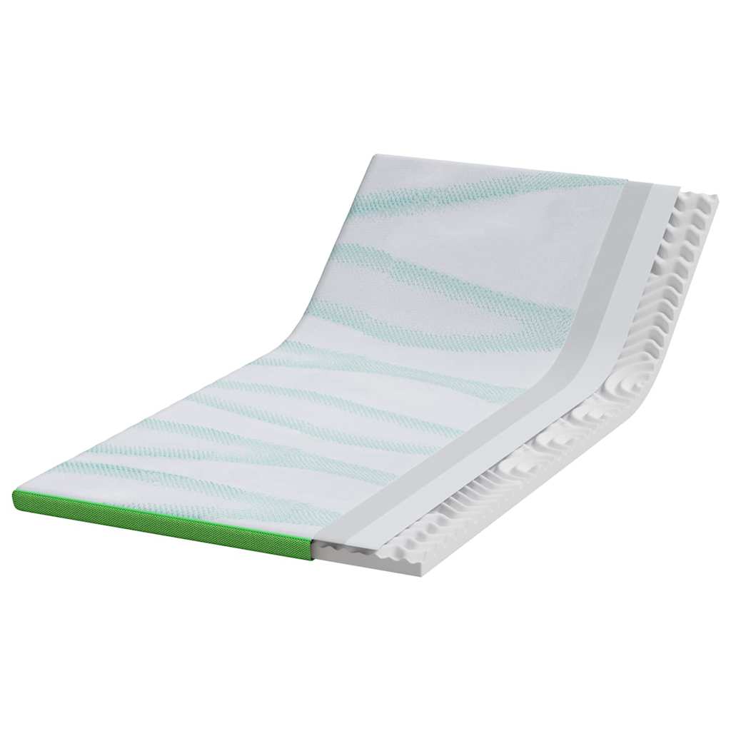 vidaXL Στρώμα επικάλυψης Λευκό και Πράσινο 90 x 200 cm Υφασμα Jacquard