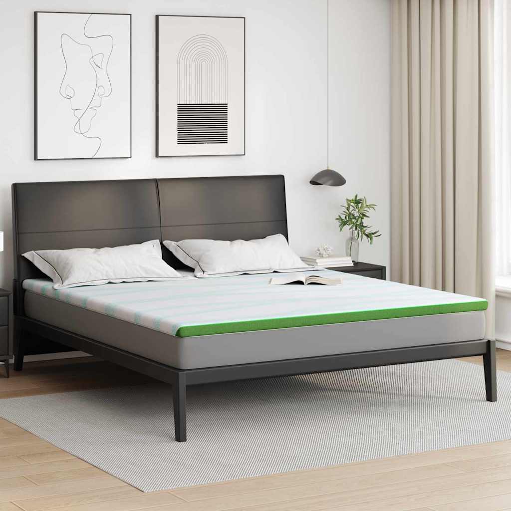 vidaXL Στρώμα επικάλυψης Λευκό και Πράσινο 200 x 200 cm