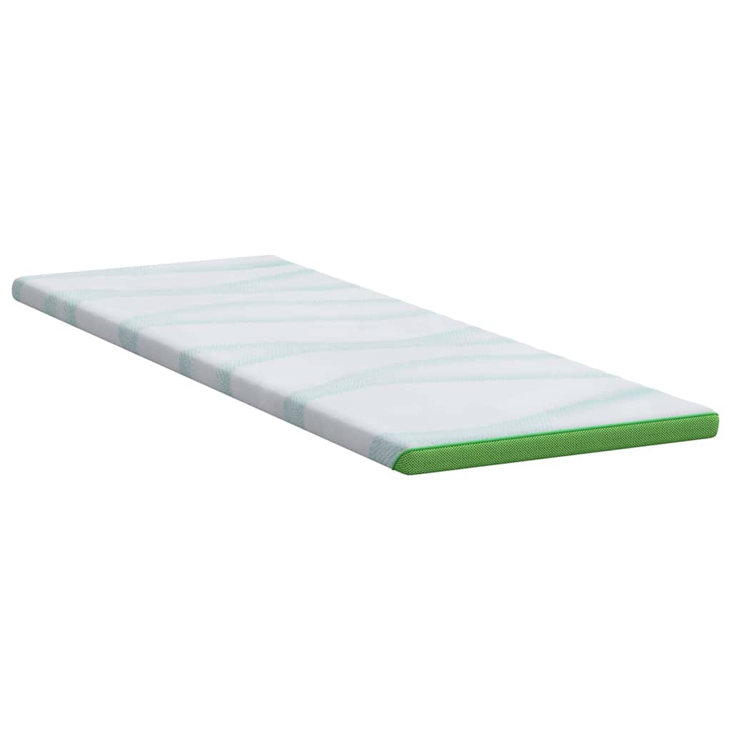 vidaXL Στρώμα επικάλυψης Λευκό και Πράσινο 80 x 200 cm Υφασμα Jacquard