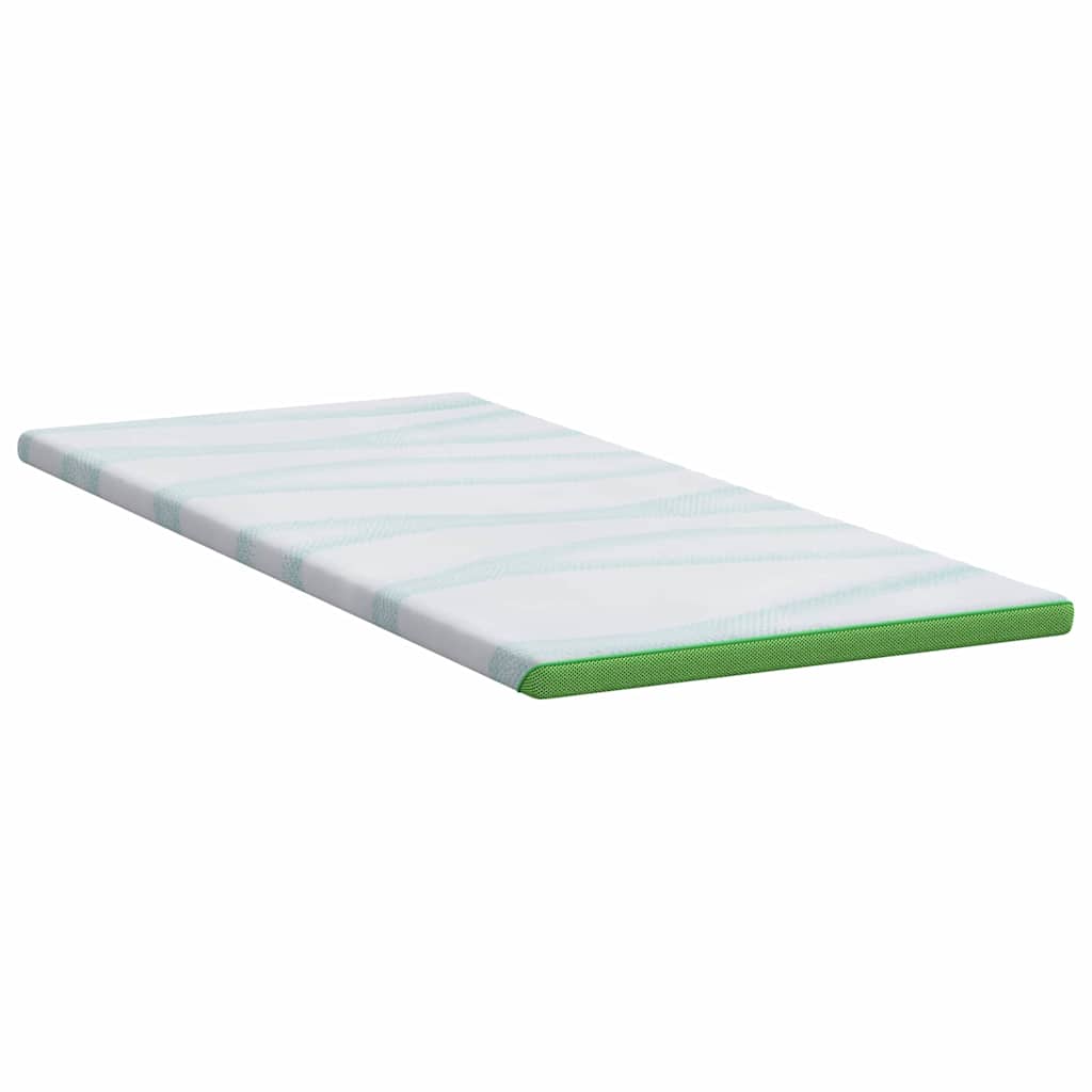 vidaXL Στρώμα επικάλυψης Λευκό και Πράσινο 90 x 200 cm Υφασμα Jacquard