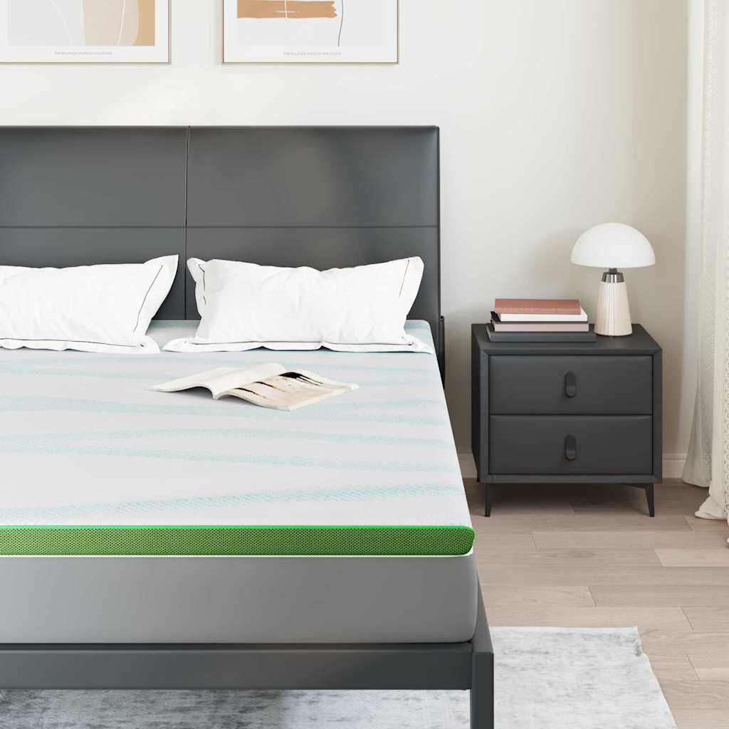 vidaXL Στρώμα επικάλυψης Λευκό και Πράσινο 140 x 200 cm